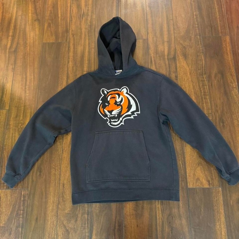 Vintage Cincinnati Bengals Sweatshirt Hoodie Medium Men's Black NFL Reebok 90s